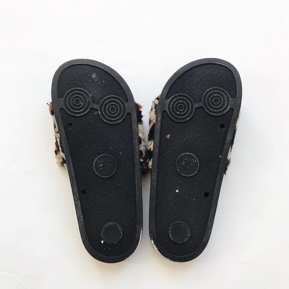 Steve Madden faux shearling-trim leopard slippers VGUC size 5 women (4 youth) - Picture 6 of 7
